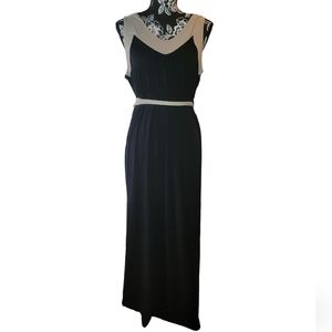 Womens sleeveless maxi dress. Black and tan size 1x